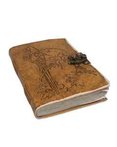 Journal en cuir de qualité supérieure avec design de perroquet et serrure en métal |   Carnet de notes vierge pour les voyages, le dessin, le bureau et les cadeaux - Product Image 2