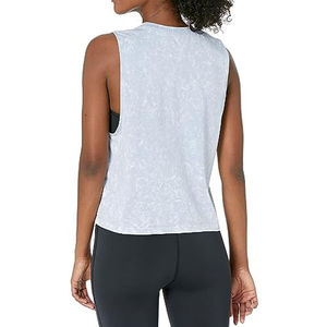 Débardeur sans bretelles en molleton de coton pour femme, fabriqué au Pakistan, respirant, écologique, délavé à l'acide, grande taille, court, pour l'entraînement ou décontracté - Product Image 5