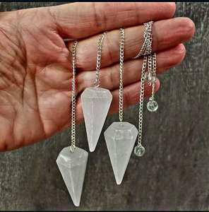 Péndulo de Cristal de Selenita Ecológico para Radiestesia, Guía Espiritual, Limpieza de Aura, Energía Positiva, Disponible a Buen Precio - Product Image 6