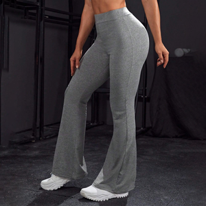 Leggings acampanados de cintura alta para mujer, pantalones de yoga elásticos de secado rápido con malla, efecto push-up y levantamiento de glúteos, ideales para el gimnasio y el entrenamiento. - Product Image 2
