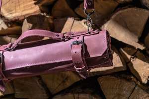 Leather Knife <b>Roll</b> Travel-Friendly Chef Knife Case Durable Excellent Folding Kitchen <b>Tool</b> Storage <b>Bag</b> LKR-0282 - Product Image 4