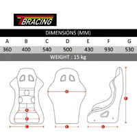 Siège de course à dossier fixe TBRACING RS-07 homologué FIA 8855-2021, coque en fibre de verre, broderie de logo personnalisée, pour utilisation sur circuit et rallye