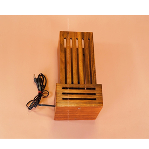 Lámpara de Mesa Cuadrada de Madera Hecha a Mano, Diseño Abierto, Estilo Rústico Moderno, para Dormitorio, Sala de Estar, Escritorio, Luz Nocturna, Decoración - Product Image 5