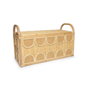 Joyful Rattan Toy <b>Storage</b> <b>Bench</b> Woven <b>Storage</b> <b>Bench</b> Decorative Seating <b>Bench</b> Multi Function <b>Bench</b> For Kids Room Organization - Product Image 4