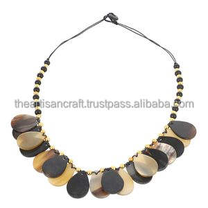 Colliers en corne faits à la main, style tribal, bijoux naturels, écologiques, en corne de buffle et d'âne, pour filles et femmes - Product Image 3