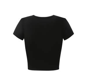 เสื้อครอปท็อปผู้หญิงทรงเข้ารูปแฟชั่นปี 2026 แห้งเร็ว สีตามสั่ง ระบายอากาศได้ดี แขนครึ่งตัว ผ้าฝ้าย 100% - Product Image 2