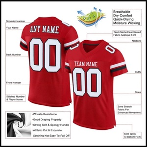 Camiseta de Fútbol Roja NAVISTA SPORTS Personalizable con Nombre y Número Impresos, Transpirable, de Secado Rápido, Ligera, Reversible y Antibacteriana - Product Image 6