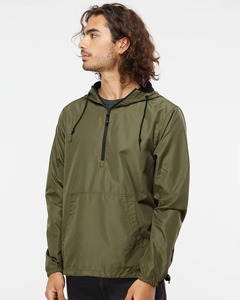 Custom <b>Men</b> Hooded Windbreaker <b>Jacket</b> Outdoor Waterproof Half Zip Anorak <b>Pullover</b> <b>Jacket</b> <b>Men</b> Kangaroo Pocket Wholesale - Product Image 1