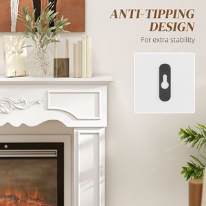 Caminetto Barocco Bianco Autoportante 110 cm L x 100 cm A con Gambe per Caminetti Elettrici, Set e Accessori per Caminetti - Product Image 5