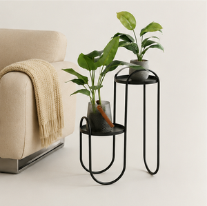 2-Tier Metal Plant Stand Iron Flower <b>Pot</b> <b>Holder</b> for Indoor Living Room and Outdoor Balcony Garden Decor - Product Image 5