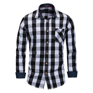 Camisa Casual Elegante con Patrón Cuadrado para Hombre, Manga Larga y Versátil, Camisa a Cuadros para Hombre y Camisas a Cuadros al por Mayor, Personalizadas OEM - Product Image 3