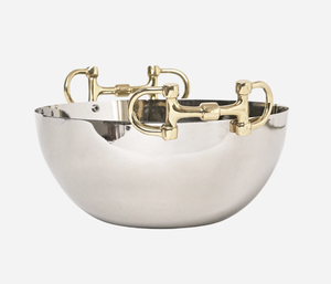 Cuenco Decorativo de Metal Premium con Asas de Bocado de Caballo, Centro de Mesa, Accesorio de Decoración para el Hogar - Product Image 1