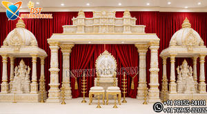 Mandap Manavari para Bodas Tradicionales de Sri Lanka, Mandap Blanco para Bodas de Sri Lanka, Mandap Decorativo de Fibra para Bodas Tamilas - Product Image 5