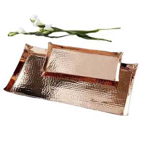 Artistic Bronze Oval Platter Floral Branch Handle Serving Tray Designer Metal Food Display Luxury <b>Tabletop</b> Serving Dish - Product Image 1