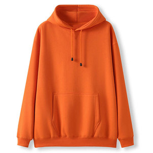 <b>Men's</b> Oversized Hooded <b>Sweatshirt</b> Solid <b>Orange</b> Color Casual Autumn Wear - Product Image 2