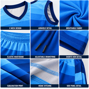 Maßgeschneiderte Basketball-Trainingsuniform für Herren, sublimiertes ärmelloses Trikot-Shorts-Set, leichtes, atmungsaktives Team-Trainingsset, OEM-Produktion - Product Image 3