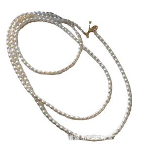 Collier de perles d'eau douce de 4-5 mm avec perles de millet, chaîne de pull tendance, luxe léger, collier ras du cou, accessoire de tempérament de niche - Product Image 5
