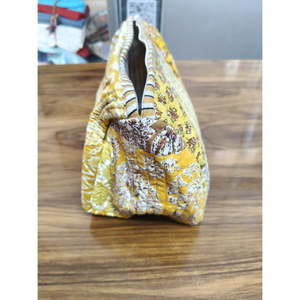 Vintage Patchwork Cosmetic Bag Small Zipper Closure Portable Multicolor Floral Patterned Pouch gift - Product Image 4
