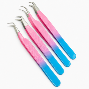 Pince à épiler incurvée rouge haut de gamme en acier inoxydable, pour sourcils et cils, à pointe biseautée, écologique, durable, design moderne - Product Image 5