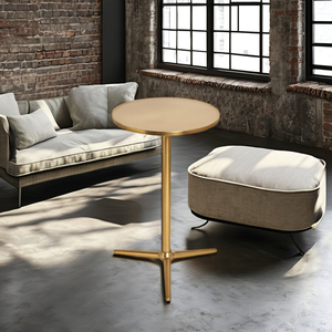 Mesa Auxiliar Moderna de Metal Negro Industrial, Mesa Redonda para Bebidas y Café con Base de Trípode, Estilo Minimalista para Interiores y Exteriores, Pequeña. - Product Image 1