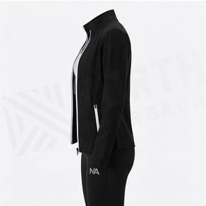 Conjunto de Yoga de 2 Piezas North Approach, Cierre Frontal Completo, Color Negro Sólido, Absorbe el Sudor, Ropa Deportiva para Mujer - Product Image 3