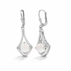 Boucles d'oreilles de luxe Ishime Jewels en argent sterling 925 avec grenat rhodolite en forme d'ancre, plaqué or rhodium 1 micron, cabochon - Product Image 3