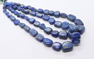 ลูกปัดลาพิส ลาซูลีธรรมชาติทรงก้อนเรียบ ขนาด 10-16 มม. ลูกปัดพลอยลาพิสสีน้ำเงินขัดเงา ขนาด 16 นิ้ว สำหรับทำเครื่องประดับ - Product Image 6