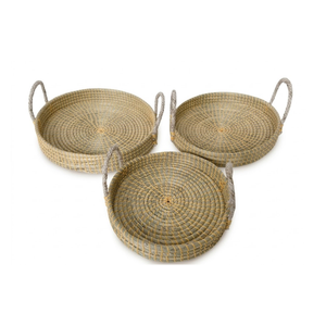 Organic Seagrass Reusable Eco-Conscious Storage Tray & <b>Basket</b> for Nursery Room Supplies Food-Safe Tableware - Product Image 2