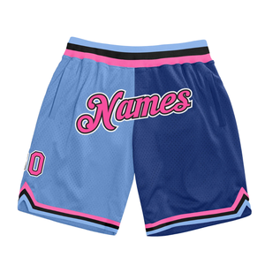 Pantalones Cortos Deportivos para Hombre, Color Azul Claro y Rosa, Sublimados, de Malla, Transpirables, de Poliéster, para Entrenamiento Deportivo, Uniformes Deportivos - Product Image 1