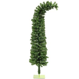 Albero di Natale Artificiale Flessibile e Fantasioso da 1,8 m, Verde con 400 Punte di Rami e Base in Metallo, Albero di Natale a Forma di Matita - Product Image 1