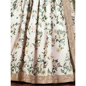 Enchanting <b>White</b> Printed Organza Plus Size Lehenga Choli for Festivals - Product Image 2