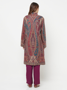 Veste longue tissée en cachemire de luxe Safaa Jamawar - Product Image 4