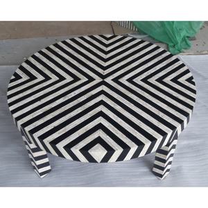 Mesa de centro redonda con incrustaciones de hueso de ME-CFTL-007 - Product Image 1