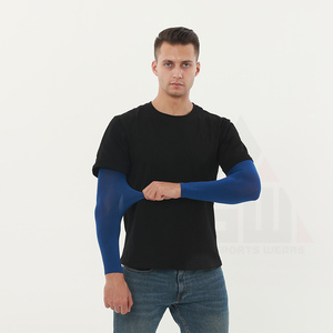 Light Blue UV Protection Arm Sleeves For Adults Unisex Spandex Polyester Cooling Breathable <b>Sunscreen</b> UPF 50+ - Product Image 6