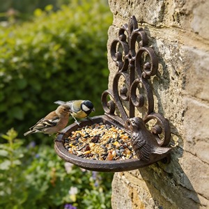 Mangeoire à oiseaux en métal pour l'extérieur, décorative, suspendue, pour jardin, patio, décoration de la maison - Product Image 6