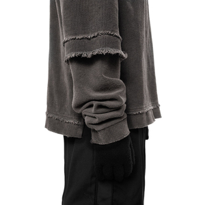 เสื้อยืดพิมพ์ลายกราฟิกแขนสองชั้นแบบสวมใส่สบาย แห้งเร็ว ทรงหลวม แฟชั่นทันสมัยสำหรับผู้ชาย - Product Image 6