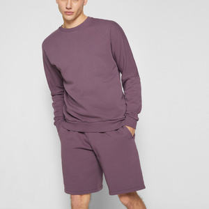 Men's Casual Short Sleeve Hoodie <b>Set</b> Black Solid Blank Tracksuit Summer Sports <b>Set</b> With Elastic Waist Closure - Product Image 1