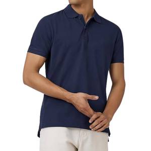 Polo de Manga Corta para Hombre, de Algodón, Color Sólido, Informal, Tejido Transpirable, Rojo y Negro - Product Image 3