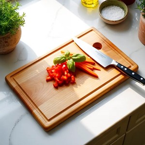 Planche de cuisine en bois écologique avec finition lisse, planche à découper durable pour couper la viande, les légumes, les fruits, le pain, pour la maison, l'hôtel - Product Image 4