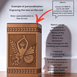 Handcrafted Wooden Cremation Urn: Eagle, Cross, American Flag - Personalized Memorial Memorial Keepsake by AYAANS - Product Image 3