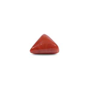 Natural Red Coral Loose Gemstone 6.05 Carat Certified Triangle Oval Cabochon 7mm - Product Image 3