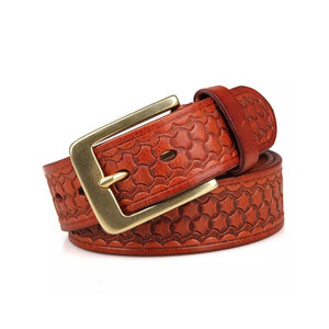 Cinturón de Cuero Vacuno con Hebilla de Acero, Costuras Duraderas, Ecológico, Ajuste Flexible, Casual, Personalizable - Product Image 1
