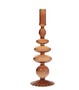 Support de bougie tendance en verre avec couvercle en bambou, vente en gros, coloré, givré, ambre, noir, transparent, imprimé Saint-Valentin, fait main - Product Image 1