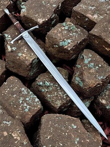 Épée viking artisanale en acier inoxydable avec fourreau, manche en bois, plaqué argent, décoration murale médiévale, cadeau - Product Image 4