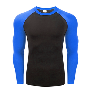 Camiseta de Compresión Unisex de Manga Corta con Protección Solar UPF50+, Secado Rápido, Bloques de Color Negro y Amarillo, Poliéster/Nailon, Transpirable - Product Image 2