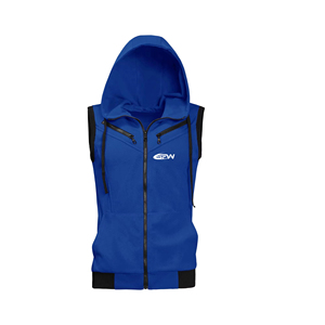 Men's Sleeveless Hooded Vest Yellow Black Zipper Front Casual <b>Sweatshirt</b> Regular Fit Autumn Wear - Product Image 1