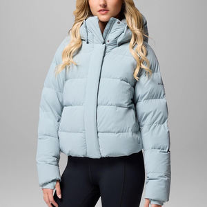 Abrigo de Invierno Personalizado para Mujer, Talla Grande, Cálido, Impermeable, Chaqueta Acolchada Brillante, Corta, Estilo Burbuja - Product Image 2