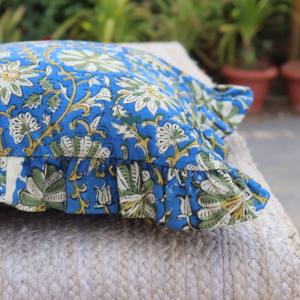 Premium Quality Hand Block Printed Cushion Organic Cotton Decorative <b>Pillow</b> <b>Cover</b> Sustainable Eco Friendly Luxury Home Textile - Product Image 4
