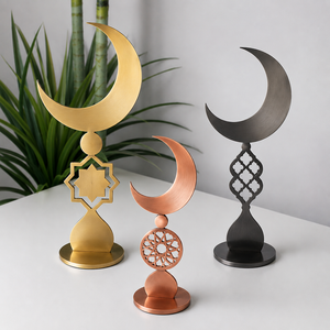 Ensemble de 3 minarets en métal multicolores, faits à la main, élégants, pour la décoration intérieure de la maison ou de la mosquée, personnalisation en gros disponible - Product Image 1