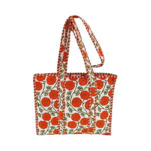 Sac fourre-tout en coton matelassé sac à bandoulière fait à la main pour femmes léger Durable 300 GSM tissu Design Vintage lavable Look élégant - Product Image 1